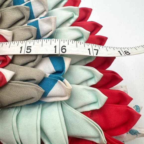 Vintage 1970s Embroidered Patchwork Blue Green Cat Pillow rare one of a kind spi - Picture 11 of 13